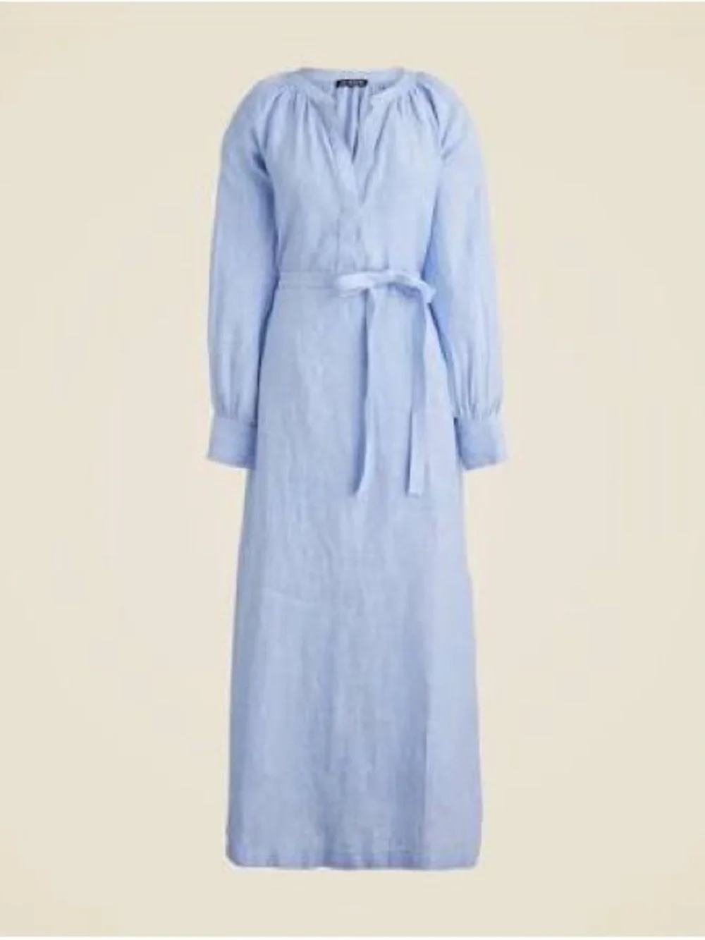 J. Crew Blue Cabana Dress in Linen with Side Slit